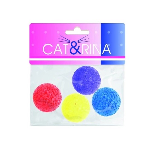 4 PALLINE IN PLASTICA MORBIDA COLORI ASSORTITI 4 CM